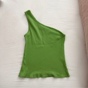 Reformation One Shoulder Ribbed Top